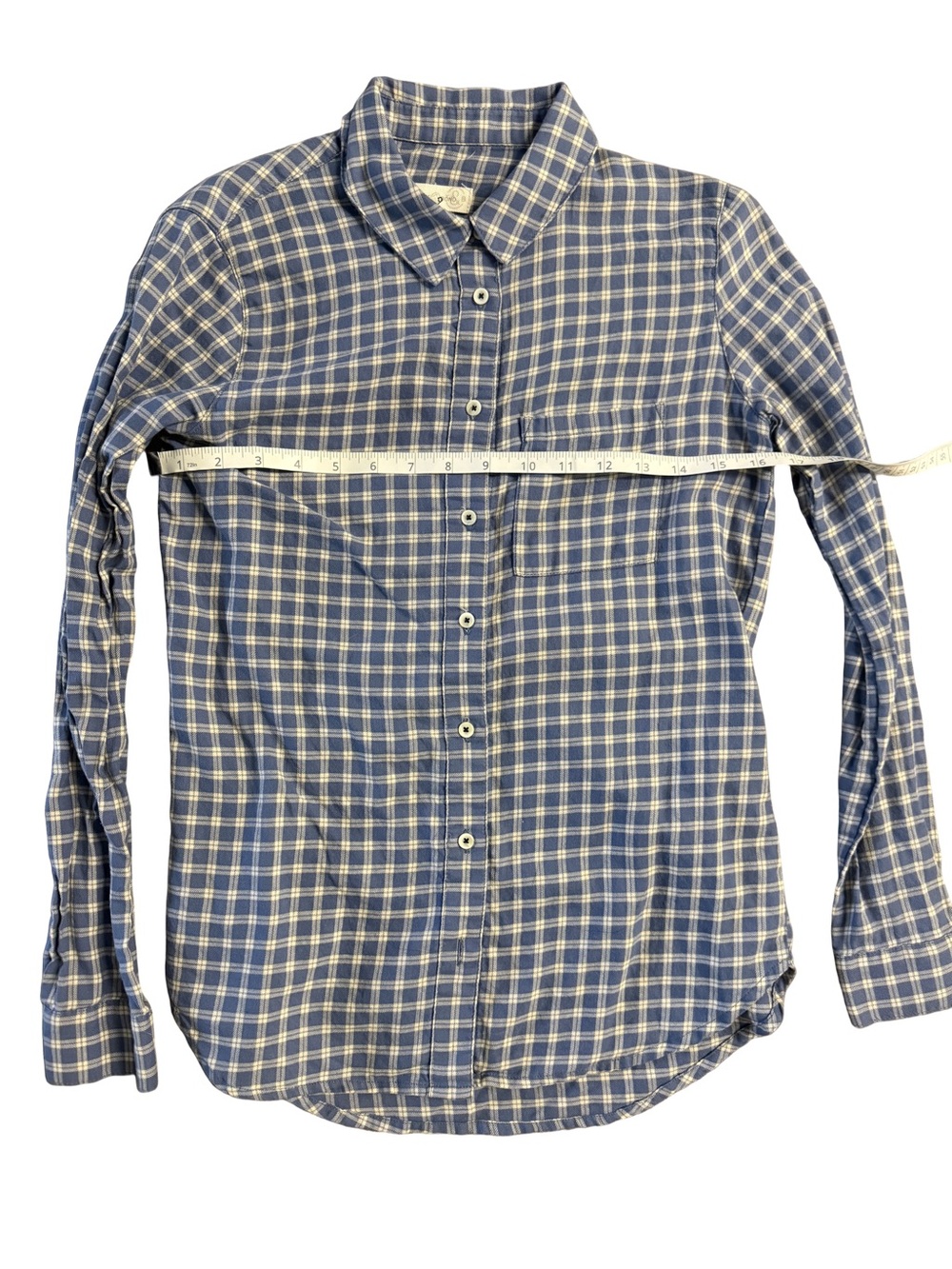 Treasure & Bond Blue and White Plaid Button-Down Shirt